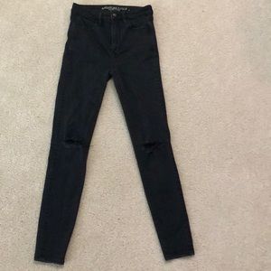 American eagle LONG jeans- super high rise begging